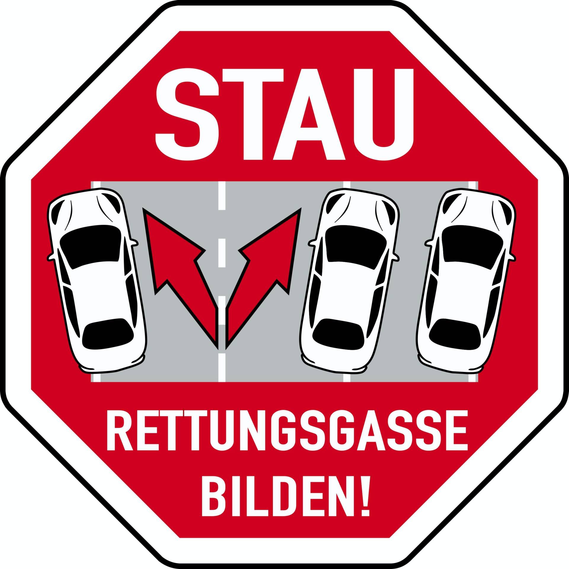 carstyling XXL Aufkleber Rettungsgasse bilden 80 x 80 mm von carstyling XXL