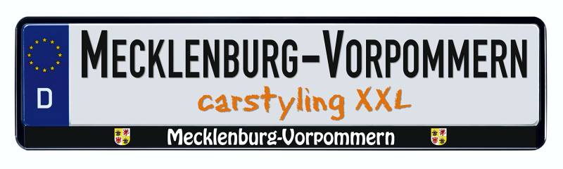 carstyling XXL Design Kennzeichenrahmen Bundesland Mecklenburg-Vorpommern 1 Stück von carstyling XXL