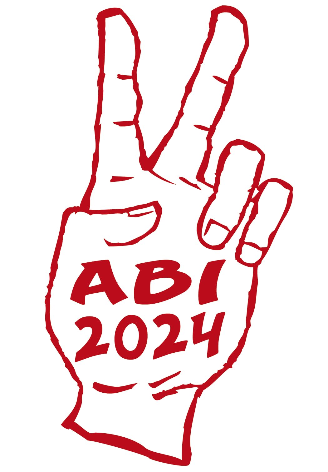 cartattoo4you® AB-02353 | ABI 2024 - mit Hand | 21 Farben wählbar | 10 x 20 cm | rot | Autoaufkleber Aufkleber Car Auto Heckscheibe Tuning Sticker Kleber Abi Abitur Abschluss von cartattoo4you