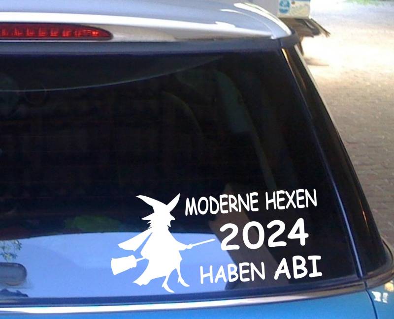 cartattoo4you® AB-02356 | ABI 2024 - Moderne HEXEN HABEN ABI | 21 Farben wählbar | 20 x 10 cm | weiß | Autoaufkleber Aufkleber Car Auto Heckscheibe Tuning Sticker Kleber Abi Abitur Abschluss von cartattoo4you