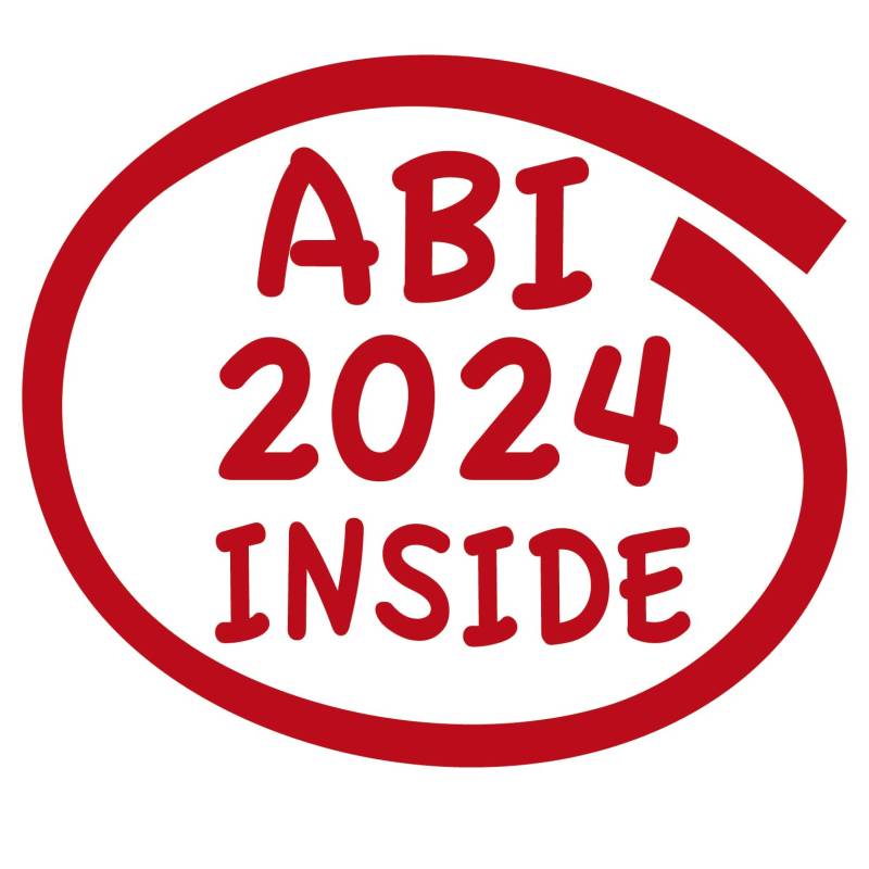 cartattoo4you® AB-02358 | ABI 2024 - Inside | 21 Farben wählbar | 11 x 10 cm | rot | Autoaufkleber Aufkleber Car Auto Heckscheibe Tuning Sticker Kleber Abi Abitur Abschluss von cartattoo4you