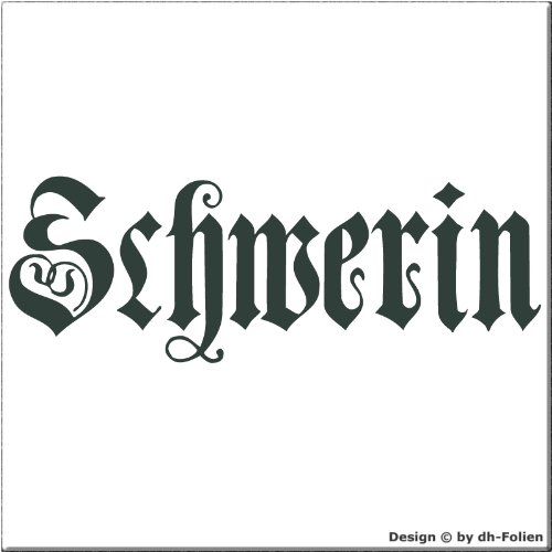 cartattoo4you® AH-00179 | Schwerin - Fraktur/Altdeutsche Schrift | Autoaufkleber Aufkleber Farbe anthrazit, in 24 Farben erhältlich, glänzend 57 x 20 cm, Premium-Qualität, Waschstrassenfest von cartattoo4you