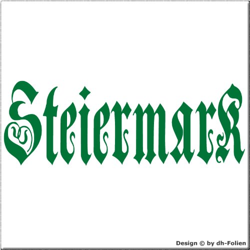 cartattoo4you® AH-00280 | Steiermark - Fraktur/Altdeutsche Schrift | Autoaufkleber Aufkleber Farbe grün, in 24 Farben erhältlich, glänzend, 57 x 20 cm, Premium-QUALITÄT von cartattoo4you