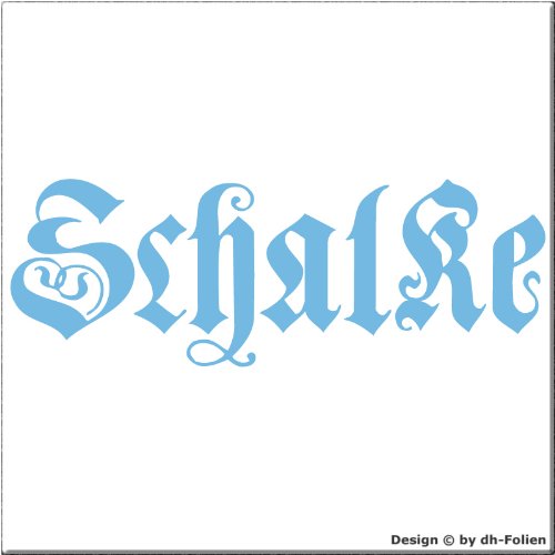 cartattoo4you® AH-00448 | Schalke - altdeutsche Schrift | Autoaufkleber Aufkleber Freistehend Farbe Pastellblau in 20 Farben erhältlich, 57 x 20 cm, Waschstrassenfest, Stadtteil Gelsenkirchen von cartattoo4you