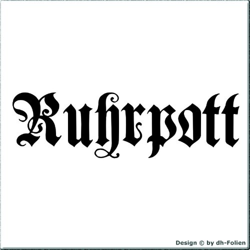 cartattoo4you® AH-00449 | Ruhrpott - Fraktur/altdeutsche Schrift | Autoaufkleber Aufkleber Freistehend, Farbe schwarz, in 24 Farben erhältlich, 57 x 20 cm, Waschstrassenfest von cartattoo4you