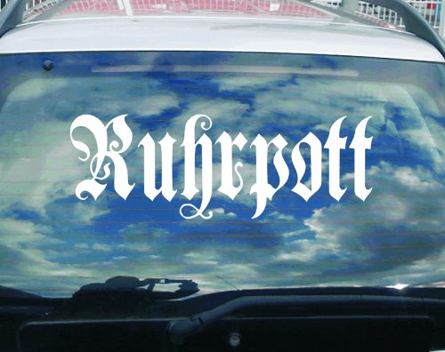 cartattoo4you® AH-00449 | Ruhrpott - Fraktur/altdeutsche Schrift | Autoaufkleber Aufkleber Freistehend, Farbe weiß, in 24Farben erhältlich, 57 x 20 cm, Waschstrassenfest von cartattoo4you