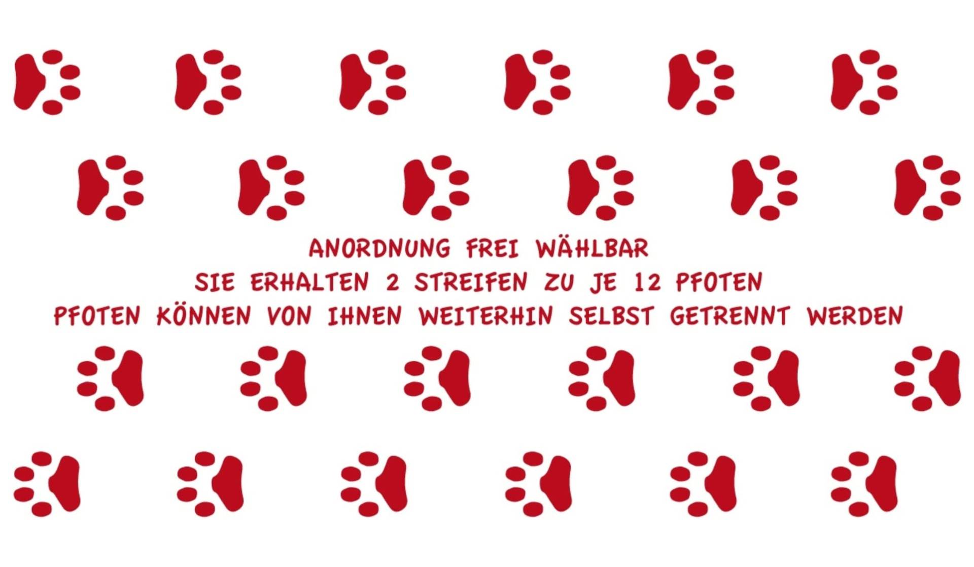 cartattoo4you® AH-00485 | Pfoten 24er Set |K-Serie| je Pfote 4 x 4 cm, 2 teilig zu je 12 Pfoten| Farbe rot |in 24 Farben erhältlich, Autoaufkleber Aufkleber Tatze Welpe Hund Hunde von cartattoo4you