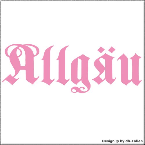 cartattoo4you® AH-00552 | ALLGÄU - Fraktur/Altdeutsche Schrift | Autoaufkleber Aufkleber Farbe rosa, in 24 Farben erhältlich, glänzend 57 x 20 cm in Premium - Qualität Waschstrassenfest von cartattoo4you