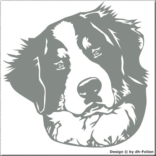 cartattoo4you® AH-01440 | Berner Sennenhund Kopf | Autoaufkleber Aufkleber Farbe Silber, in 24 Farben erhältlich, glänzend 24 x 24 cm Premium-Qualität Waschstrassenfest von cartattoo4you