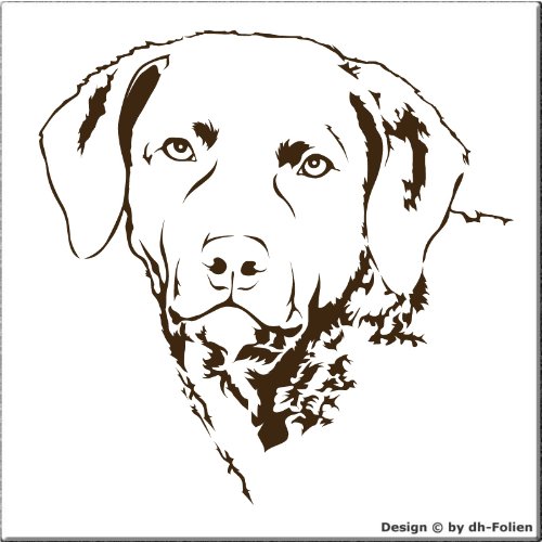 cartattoo4you® AK-00390 | Labrador Kopf | Autoaufkleber Aufkleber Farbe braun, in 24 Farben erhältlich, glänzend, 24 x 24 cm, Waschstrassenfest von cartattoo4you