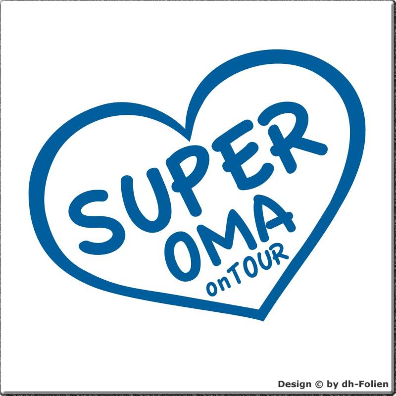 cartattoo4you® AK-00441 | SUPER OMA ON Tour | K-Serie | Autoaufkleber Aufkleber Farbe hellblau, in 24 Farben erhältlich, glänzend 13 x 10 cm von cartattoo4you