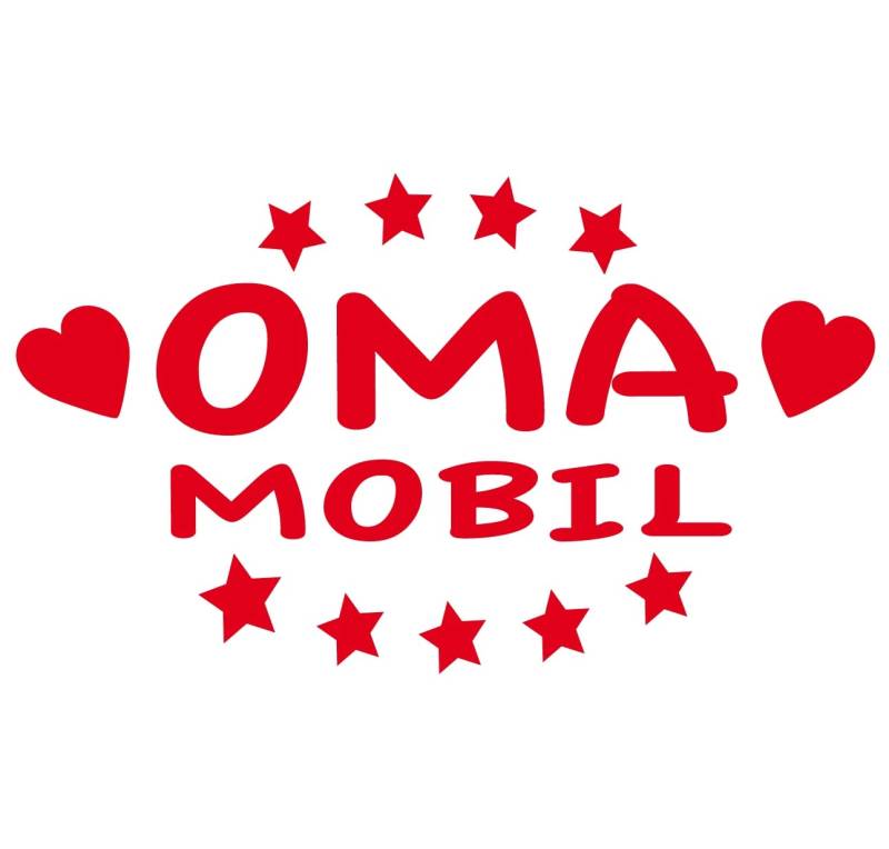 cartattoo4you® AK-00537 | OMA MOBIL, No.2 | K-Serie| 17 x 10 cm, Farbe hellrot,in 19 Farben erhältlich, glänzend, Autoaufkleber Aufkleber Car Sticker Kleber Heckscheibe Opa Oma Enkel Spruch Tuning von cartattoo4you