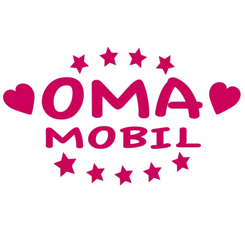 cartattoo4you® AK-00537 | OMA MOBIL, No.2 | K-Serie| 17 x 10 cm, Farbe pink/Magenta,in 19 Farben erhältlich, Autoaufkleber Aufkleber Car Sticker Kleber Heckscheibe Opa Oma Enkel Spruch Tuning von cartattoo4you