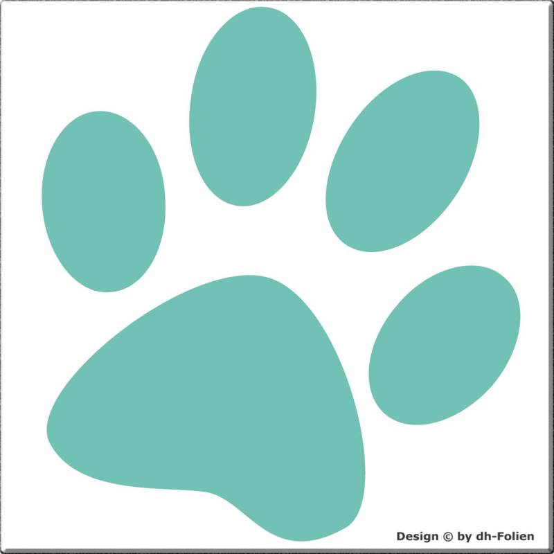 cartattoo4you® AK-00583 | Pfote |K-Serie| 10 x 10cm | Farbe Mint |in 24 Farben erhältlich, Autoaufkleber Aufkleber Car Sticker Pfoten Tatze Welpe Hund Hunde von cartattoo4you