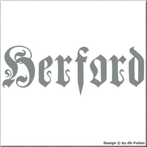 cartattoo4you® AK-00648 | HERFORD - Fraktur/Altdeutsche Schrift | Autoaufkleber Aufkleber Farbe Silber, in 24 Farben erhältlich, glänzend 17 x 5 cm Waschstrassenfest von cartattoo4you