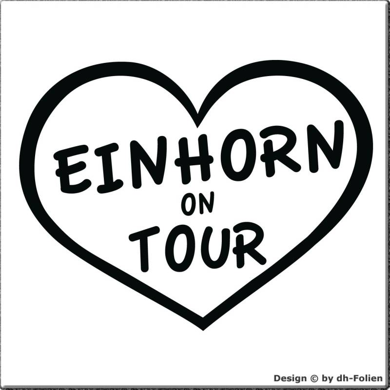 cartattoo4you® AK-01030 | Einhorn ON Tour | K-Serie | Autoaufkleber Aufkleber, schwarz, in 24 Farben erhältlich, glänzend 13 x 10 cm von cartattoo4you