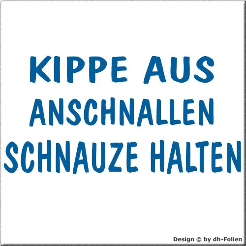 cartattoo4you® AK-01287 | KIPPE AUS - ANSCHNALLEN - Schnauze HALTEN | Autoaufkleber Aufkleber Farbe hellblau, glänzend 20 x 10 cm Premium-Qualität Waschstrassenfest von cartattoo4you