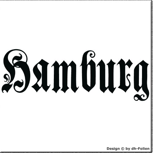 cartattoo4you® AK-01586 | Hamburg - Fraktur/Altdeutsche Schrift | Autoaufkleber Aufkleber Farbe schwarz, in 24 Farben erhältlich, glänzend 17 x 5 cm in Premium - Qualität Waschstrassenfest von cartattoo4you