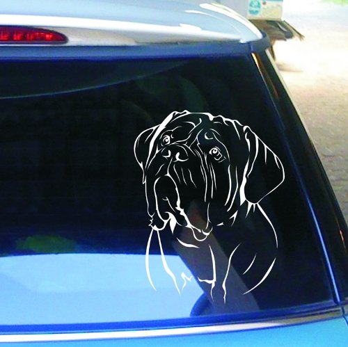 cartattoo4you® AK-00388 | Bordeaux DOGGE Kopf | Autoaufkleber Aufkleber Farbe weiß, in 24 Farben erhältlich, glänzend, 24 x 31 cm, Waschstrassenfest von cartattoo4you