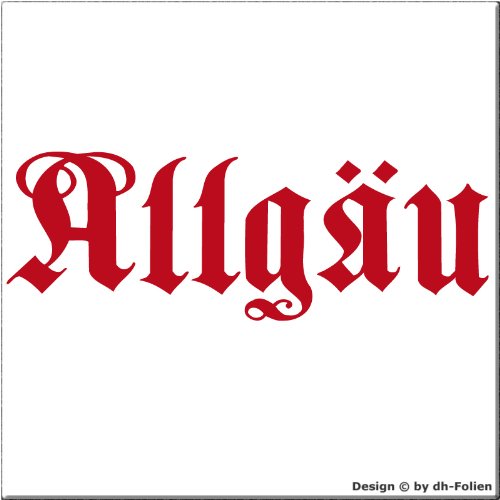 cartattoo4you AK-01572 ALLGÄU - Fraktur, Altdeutsche Schrift, Autoaufkleber Aufkleber Farbe rot,in 24 Farben erhältlich, glänzend 17 x 5 cm, Premium - Qualität von cartattoo4you