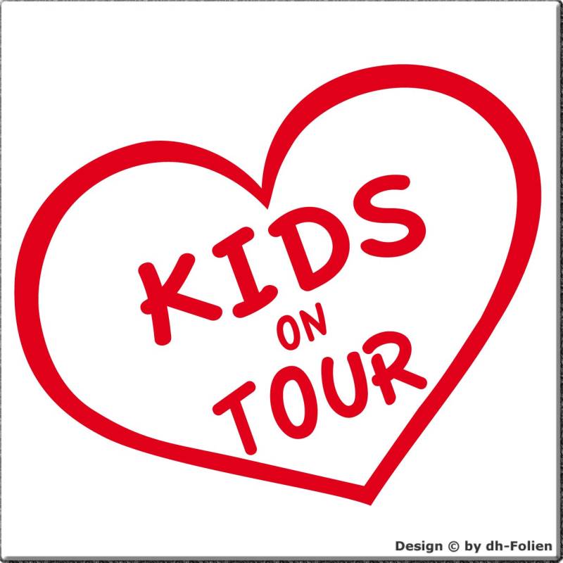 cartattoo4you AK-02227 | Kids on Tour | K-Serie | Autoaufkleber Aufkleber Car Sticker Kind Kinder Farbe hellrot,in 23 Farben erhältlich,glänzend 13 x 10 cm Waschstrassenfest von cartattoo4you