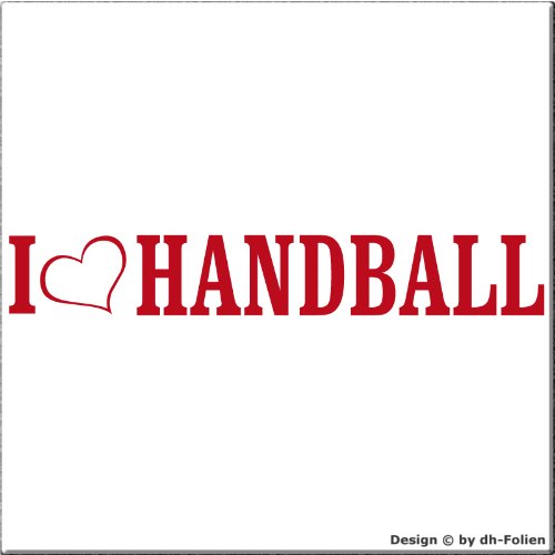 cartattoo4you AL-00682 | I Love (als Herz) Handball | Autoaufkleber Aufkleber Farbe rot, in 23 weiteren Farben erhältlich, glänzend 20 x 3 cm Waschstrassenfest, Motiv Copyright by dh-Folien von cartattoo4you