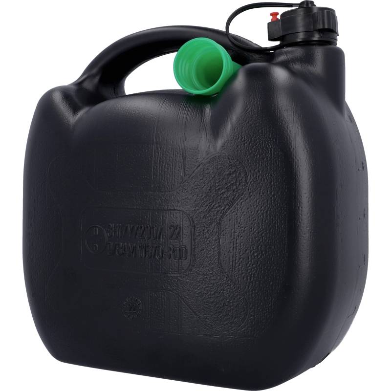 Benzinkanister, Kraftstoffkanister für Treibstoff aller Art, mit UN Zulassung, inklusive Ausgießer, Kunststoff, schwarz, 5L von cartrend