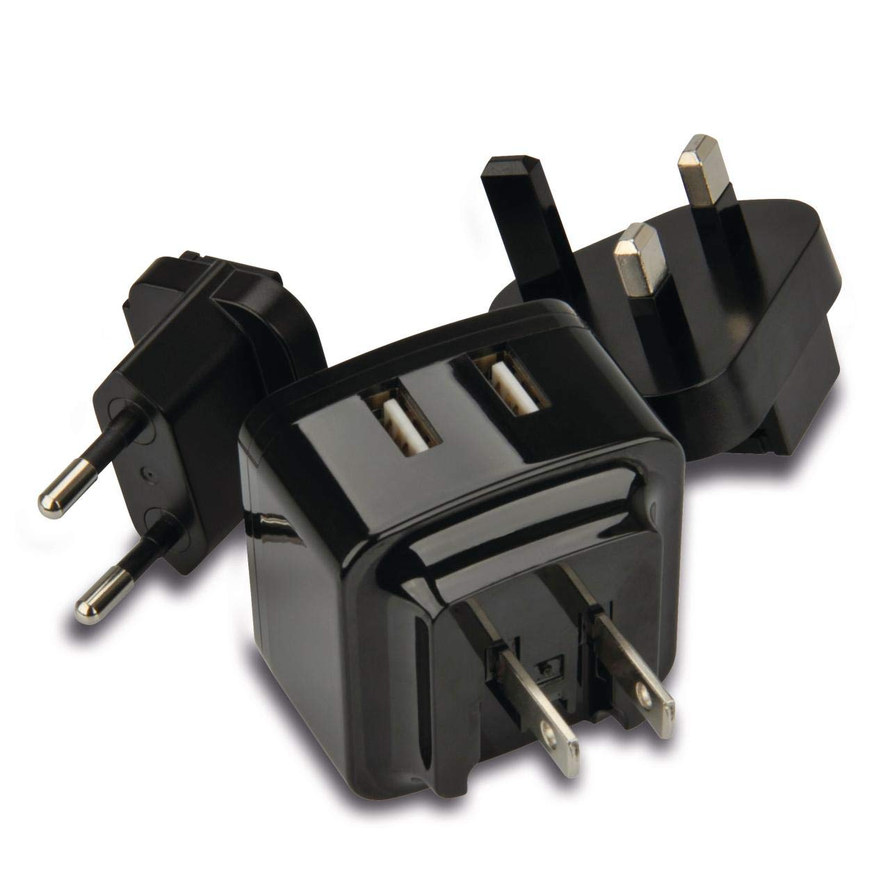 Cartrend 10416 USB Reisestecker mit austauschbaren Steckern für EU-UK-US, 3500 mA von cartrend