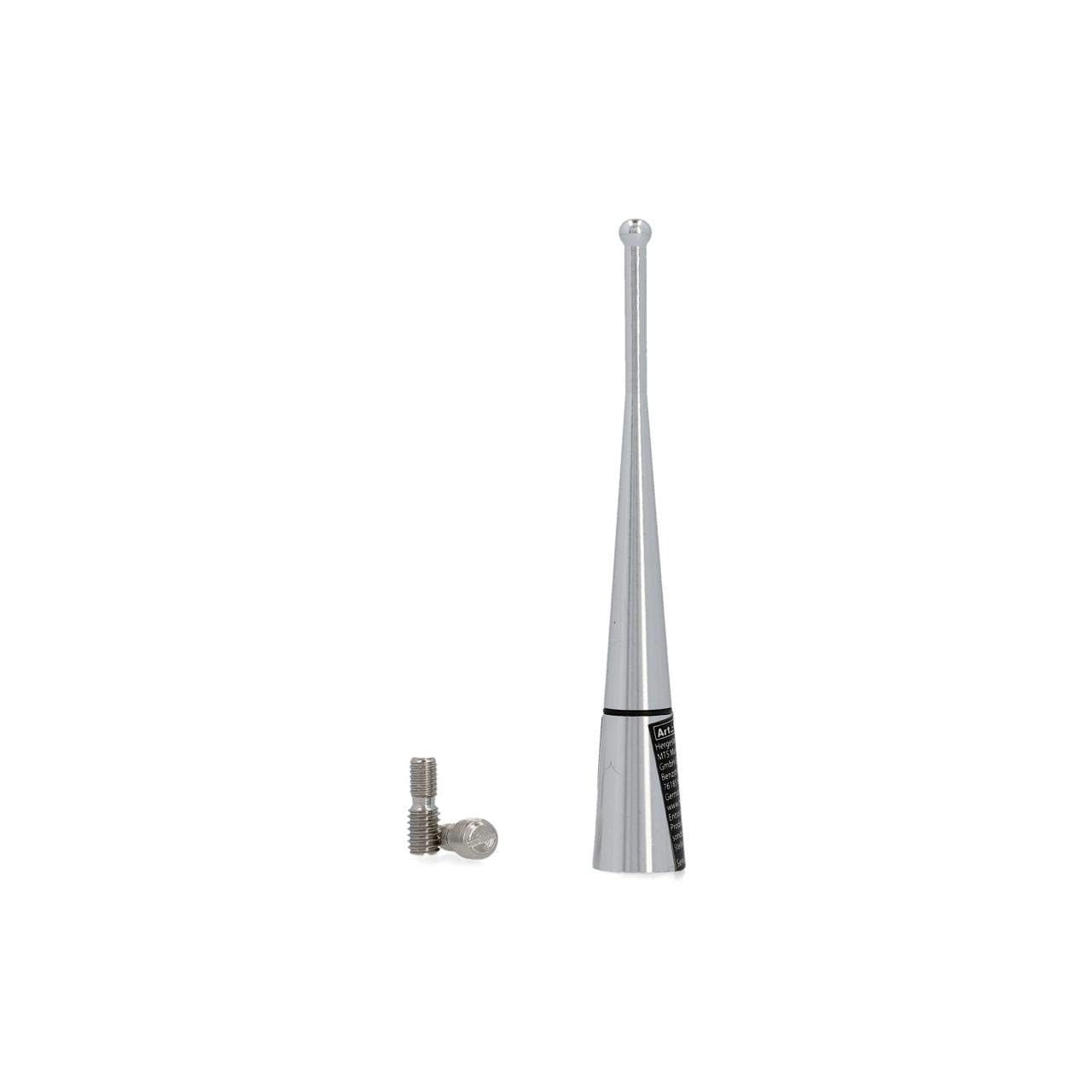 Cartrend 10503 Universal Kurzstab-Dachantenne Autoantennen-Adapter Autoradio Aluminium 10 cm Antennenstab Antenne Silber von cartrend