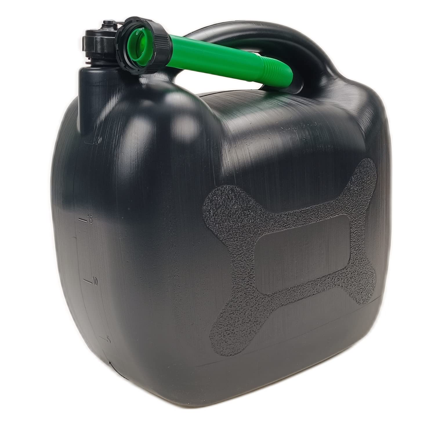 cartrend Benzinkanister, 20 l, robuster Kunststoff, schwarz, Benzinkanister für Treibstoff aller Art, mit UN Zulassung, inklusive Ausgießer von cartrend