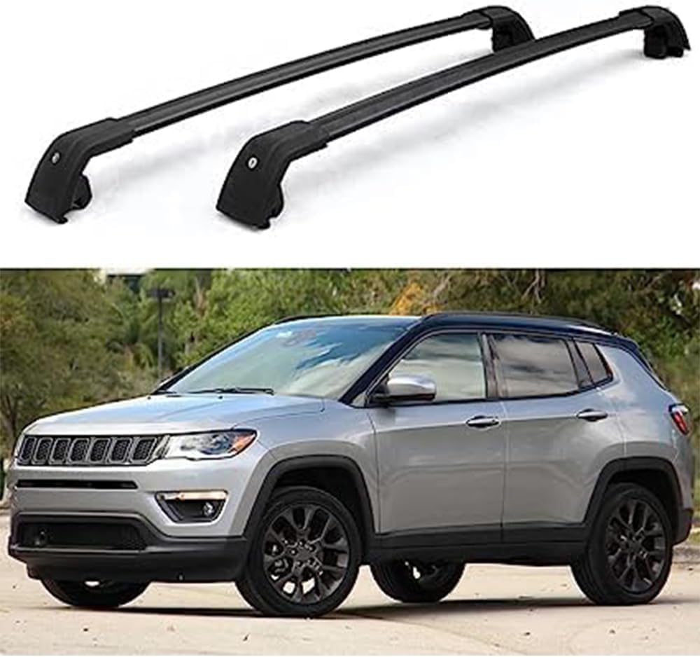 Dachgepäckträger Querträger für Jeep Compass 2017 2018 2019 2020 2021 2022 2023, Fahrradgepäckträger/Stützschienen Reisezubehör/Autoumbauteile von cchhHUAc