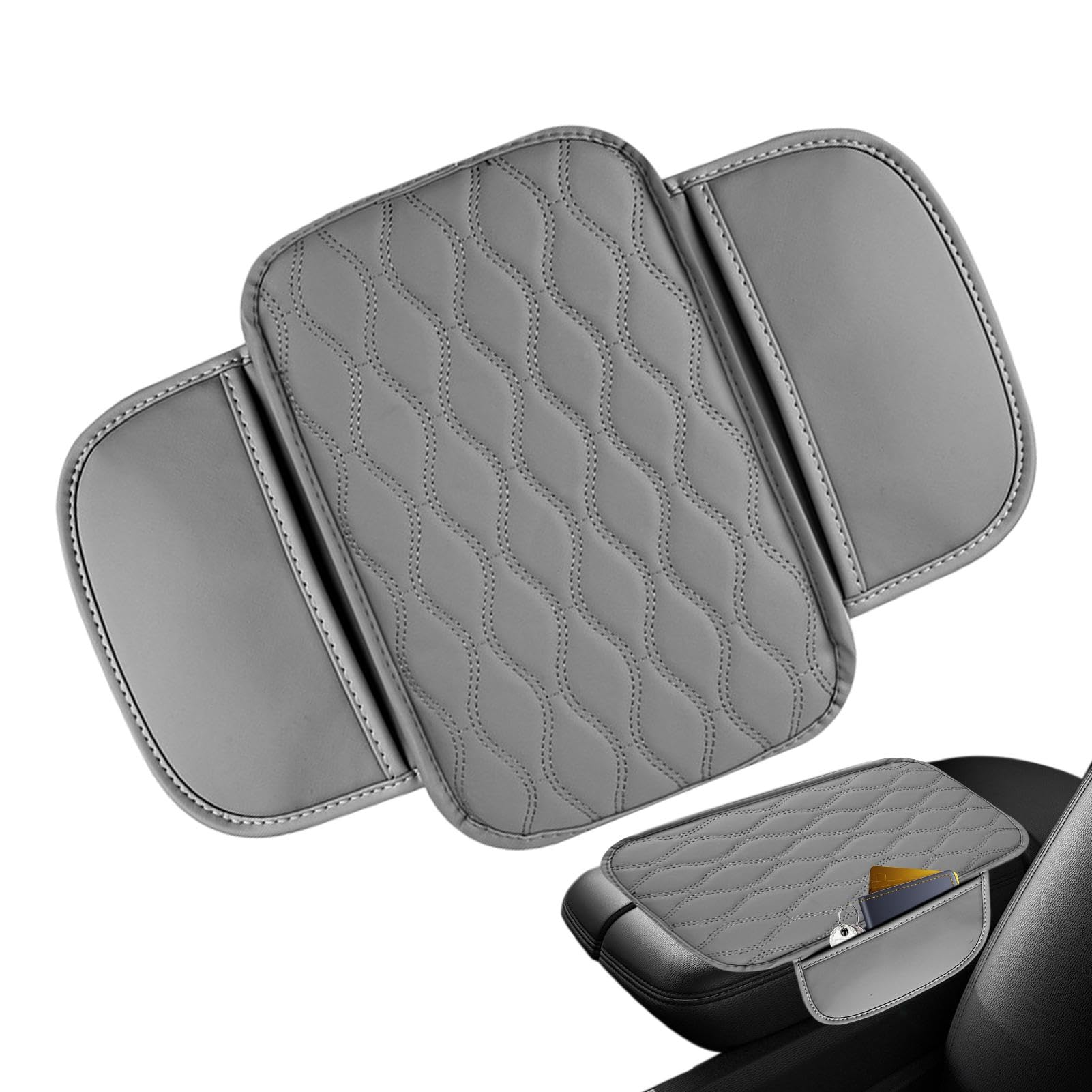 Armrest Pad Protector, Vehicle Console Cover, Armrest Storage Box Cover, Sponge Pad Armrest, Car Console Protector with Sturdy PU Leather Material for Automotive Vehicles Accessories von ccuzs