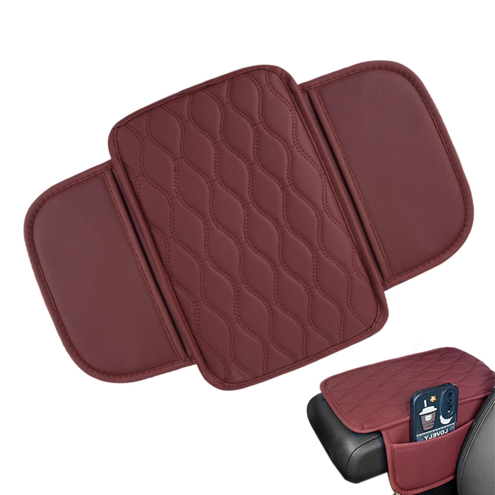 Armrest Pad Protector, Vehicle Console Cover, Armrest Storage Box Cover, Sponge Pad Armrest, Car Console Protector with Sturdy PU Leather Material for Automotive Vehicles Accessories von ccuzs