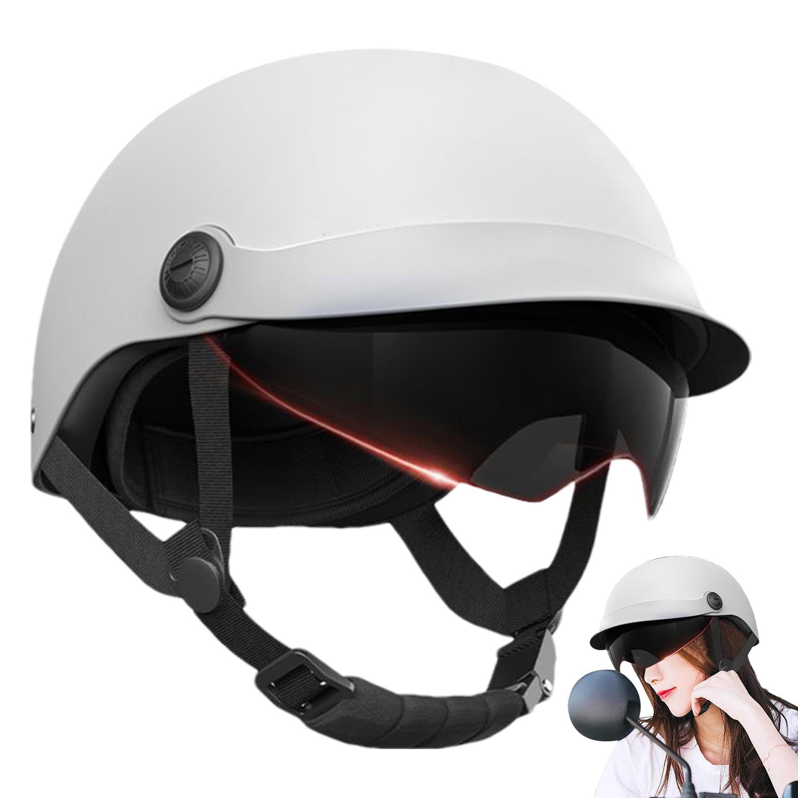 Motorradhalbe Kopfbedeckung, Multi-Sport-Sicherheitsmütze, Kollisionsschutzhelm, Motorrad-Sicherheitshut 54 x 61 cm, für erhöhte Sicherheit und Schutz (1 Stück) von ccuzs