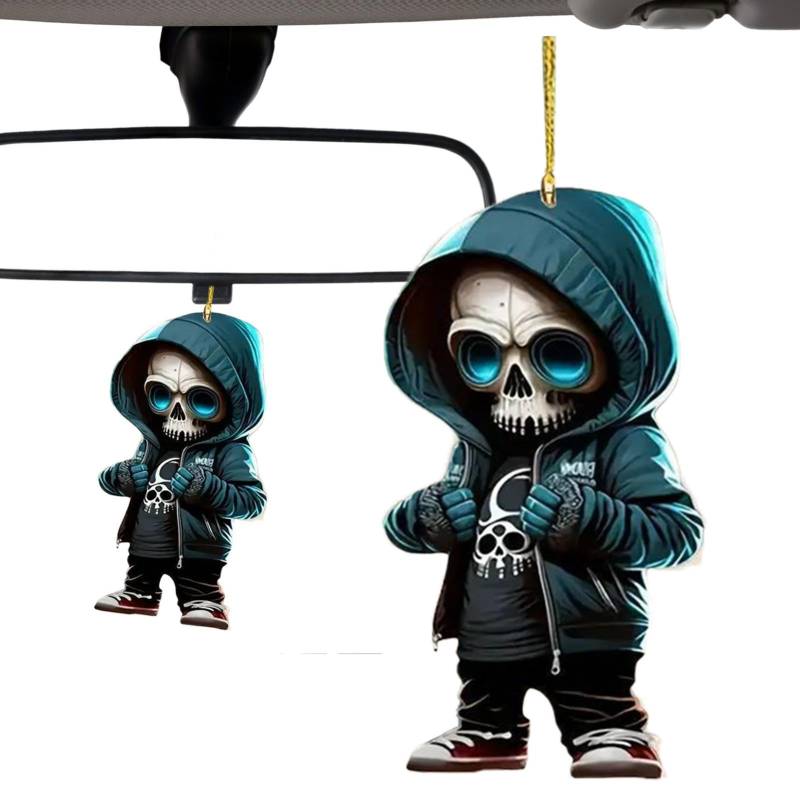 ccuzs Auto Rückspiegel Totenkopf Totenkopf Auto Anhänger Totenkopf Auto Rückspiegel Anhänger | Auto Rückspiegel Ornament 2D Auto Rückspiegel Ornament Zubehör für die von ccuzs