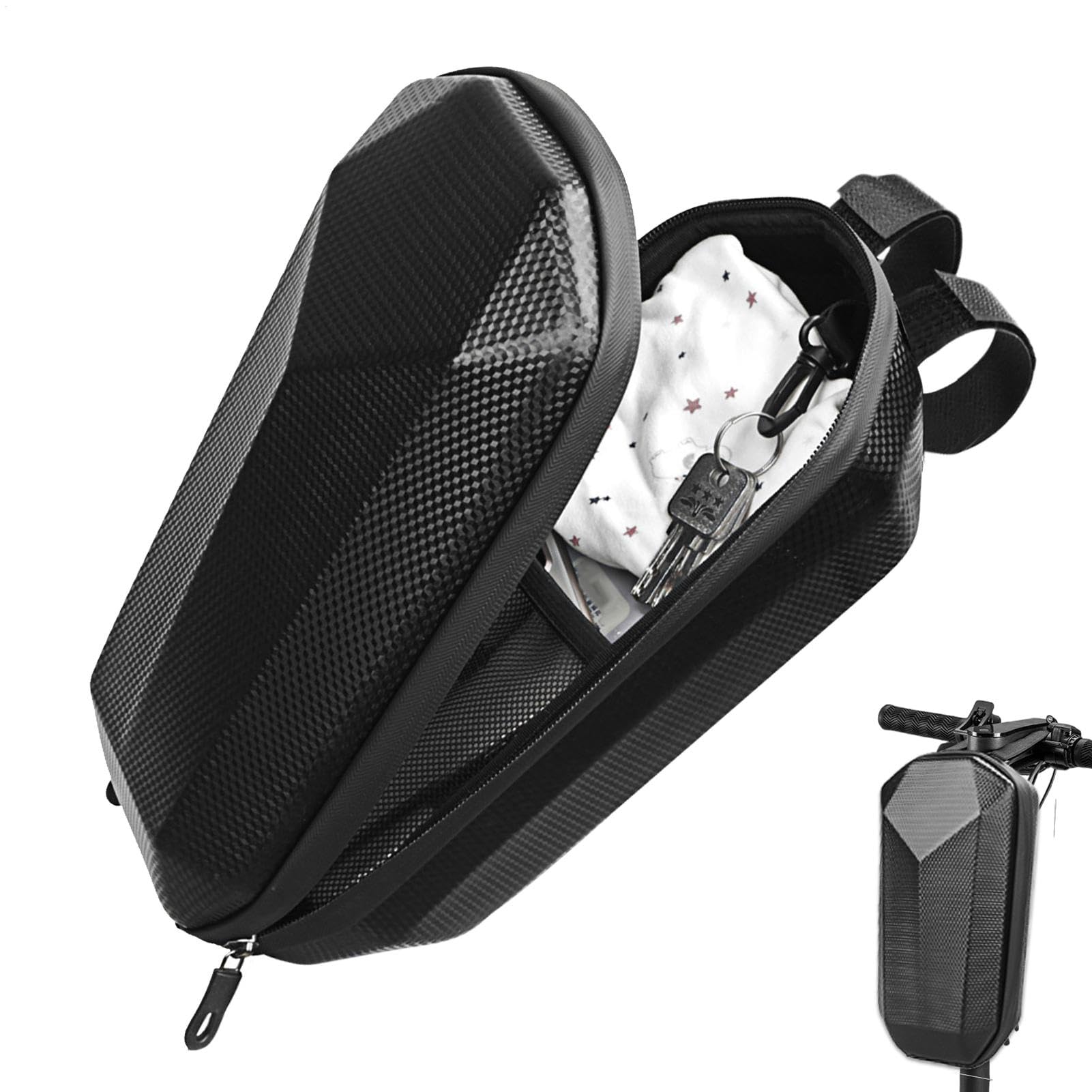 ccuzs Electric Scooter Bag, Handlebar Storage Bag, Front Storage Scooter Bag, 3L Scooter Bags with Large Capacity 10.04 x 5.51 x 5.12 Inches for Commuting and Daily Use (1 Piece) von ccuzs