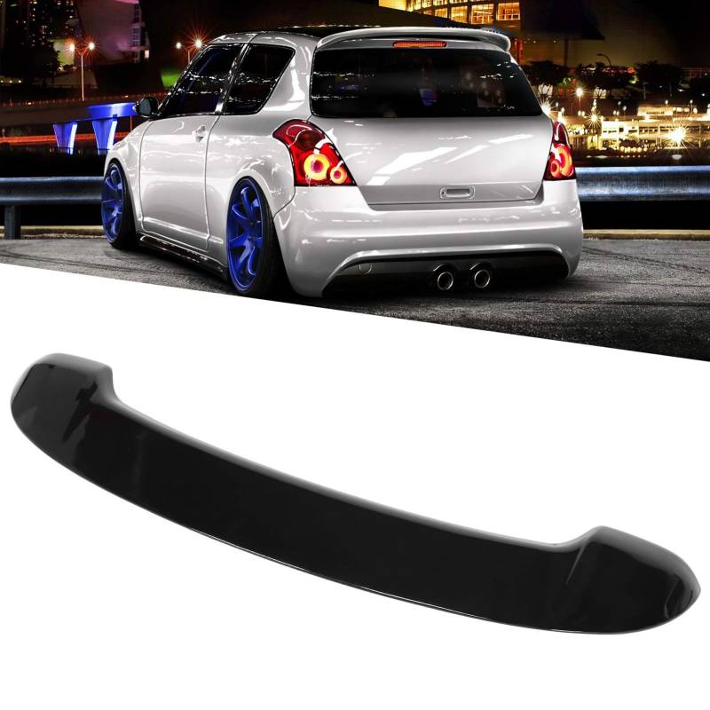 GZD Schrägheckspoiler, Sport Style Heckspoiler für Suzuki Swift Mk3 2005-2010, Schwarz glänzend, Glasfaser und ABS-Kunststoff, Selbstklebend von GZD