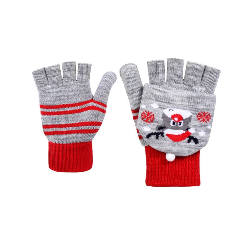 cfpqv Damen Fünf-Finger-Weihnachtshandschuhe Winterradfahren Erwachsene Wärmeverdickung Strickhandschuhe Handschuhe Schneeschuhwandern Kleidung (Grey, One Size) von cfpqv