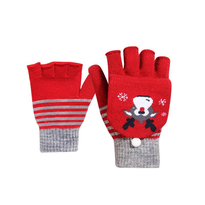 cfpqv Damen Fünf-Finger-Weihnachtshandschuhe Winterradfahren Erwachsene Wärmeverdickung Strickhandschuhe Handschuhe Schneeschuhwandern Kleidung (Wine, One Size) von cfpqv