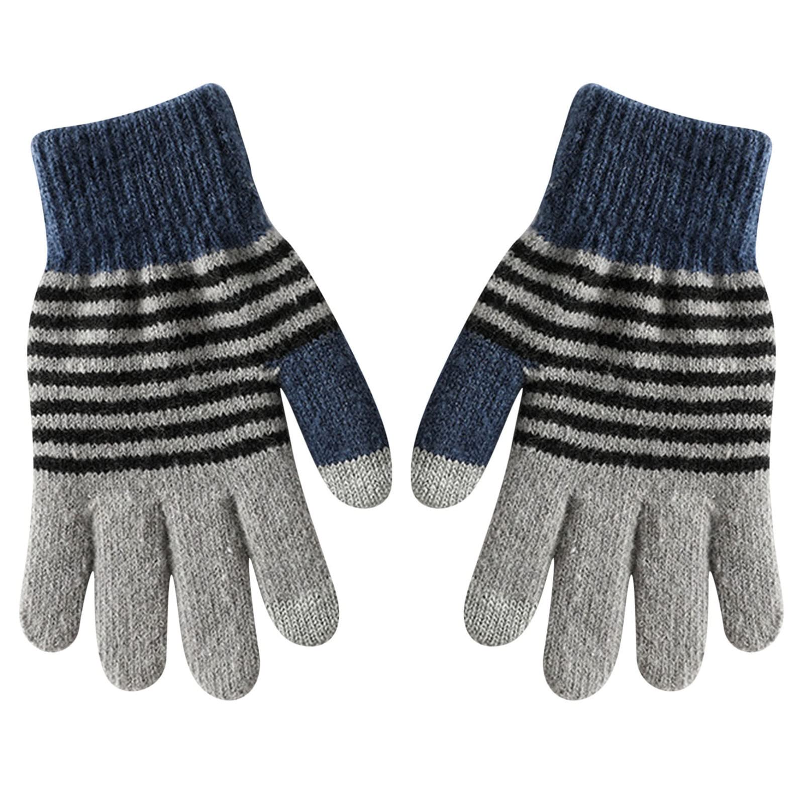 cfpqv Damen Winter Screen Handschuhe Warme Strickhandschuhe Elastische Manschette Winter Herren SMS Handschuhe Haarschmuck Silber Kurze Haare (Grey, One Size) von cfpqv