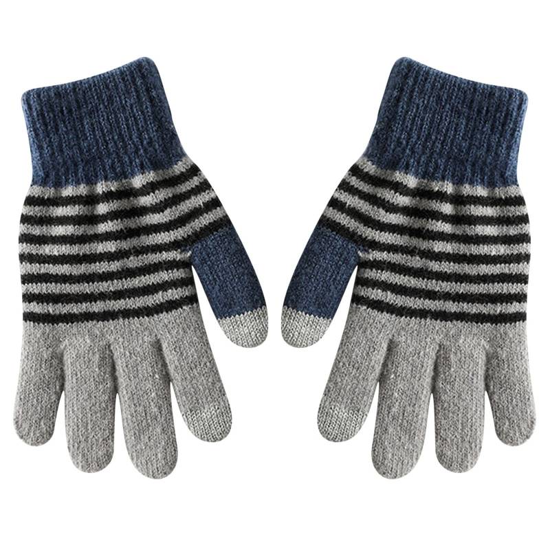 cfpqv Damen Winter Screen Handschuhe Warme Strickhandschuhe Elastische Manschette Winter Herren SMS Handschuhe Haarschmuck Silber Kurze Haare (Grey, One Size) von cfpqv