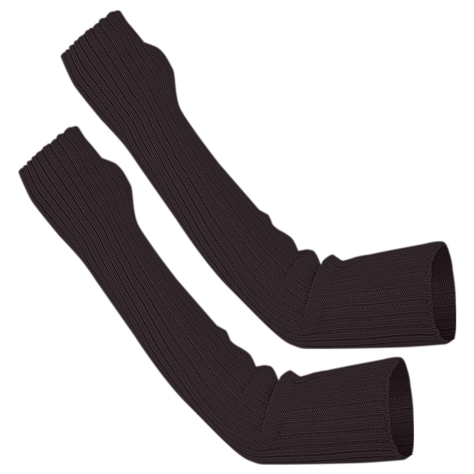 cfpqv Frauen Winter Handgelenk Arm Wärmer Solide Gestrickte Lange Fingerlose Handschuhe Fäustling Handschuhe Schwarz Kostüm (Dark Gray, One Size) von cfpqv