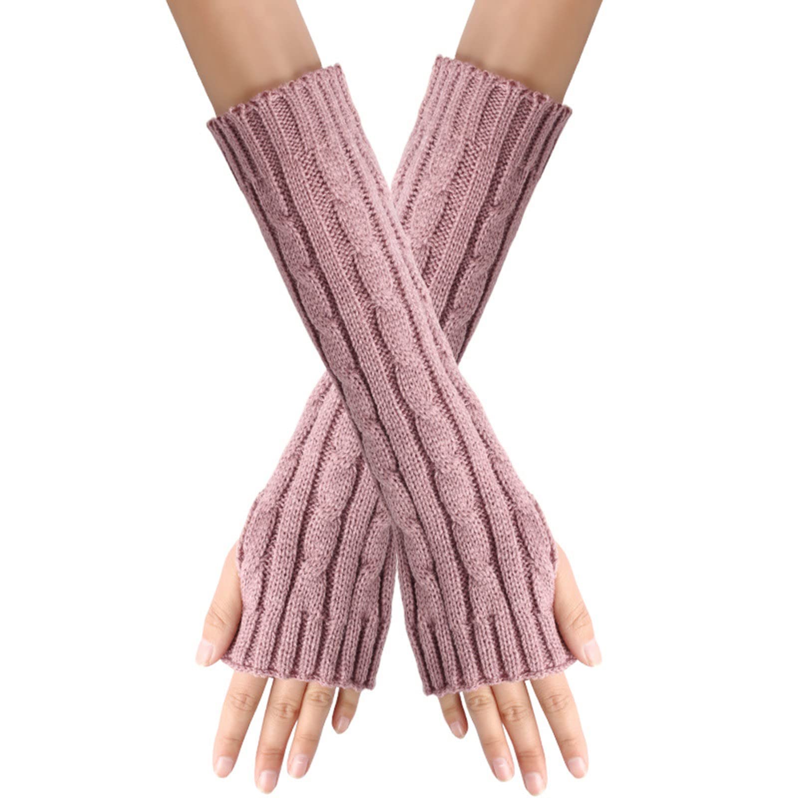 cfpqv Gestrickte fingerlose Handschuhe mit Warme Unisex-Handschuhe Handschuhe Mit Heizung Damen (A, one size) von cfpqv