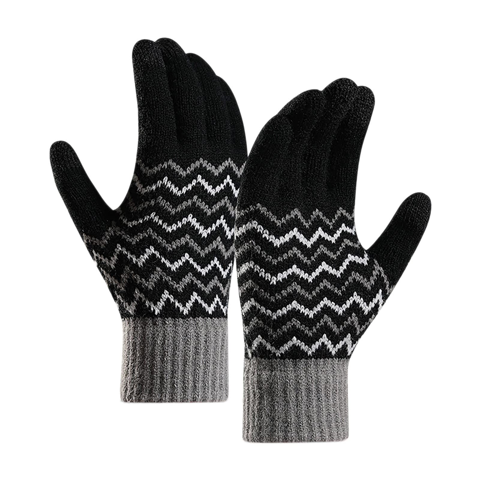 cfpqv Herrenhandschuhe mit, kältebeständig, warme Handschuhe mit Fingersieb-Strickhandschuhen Lederhandschuhe Fingerlos Kurz (Black, One Size) von cfpqv