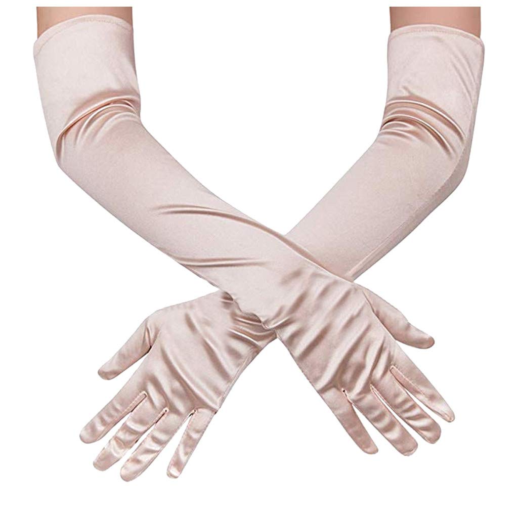 cfpqv Kleidung Abend lange Handschuhe Adult Performance Cheerleader Frauen reizvolle Handschuhe Damenhandschuhe Warm Gefüttert (Rose Gold, One Size) von cfpqv