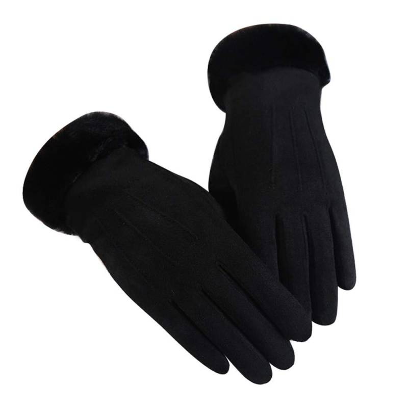 cfpqv Und Plus Winddichte Handschuh warm Women in Winter Autumn Handschuh Handstulpen Herren Warm (Black, One Size) von cfpqv