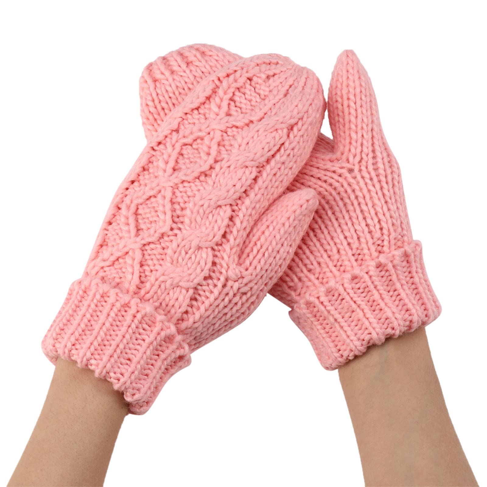 cfpqv Winterhandschuhe für Damen, warmer Handschuh, winddicht, elastisch, SMS, schwarze Handschuhe, Damen Damen Kostüm Karneval (Pink, One Size) von cfpqv