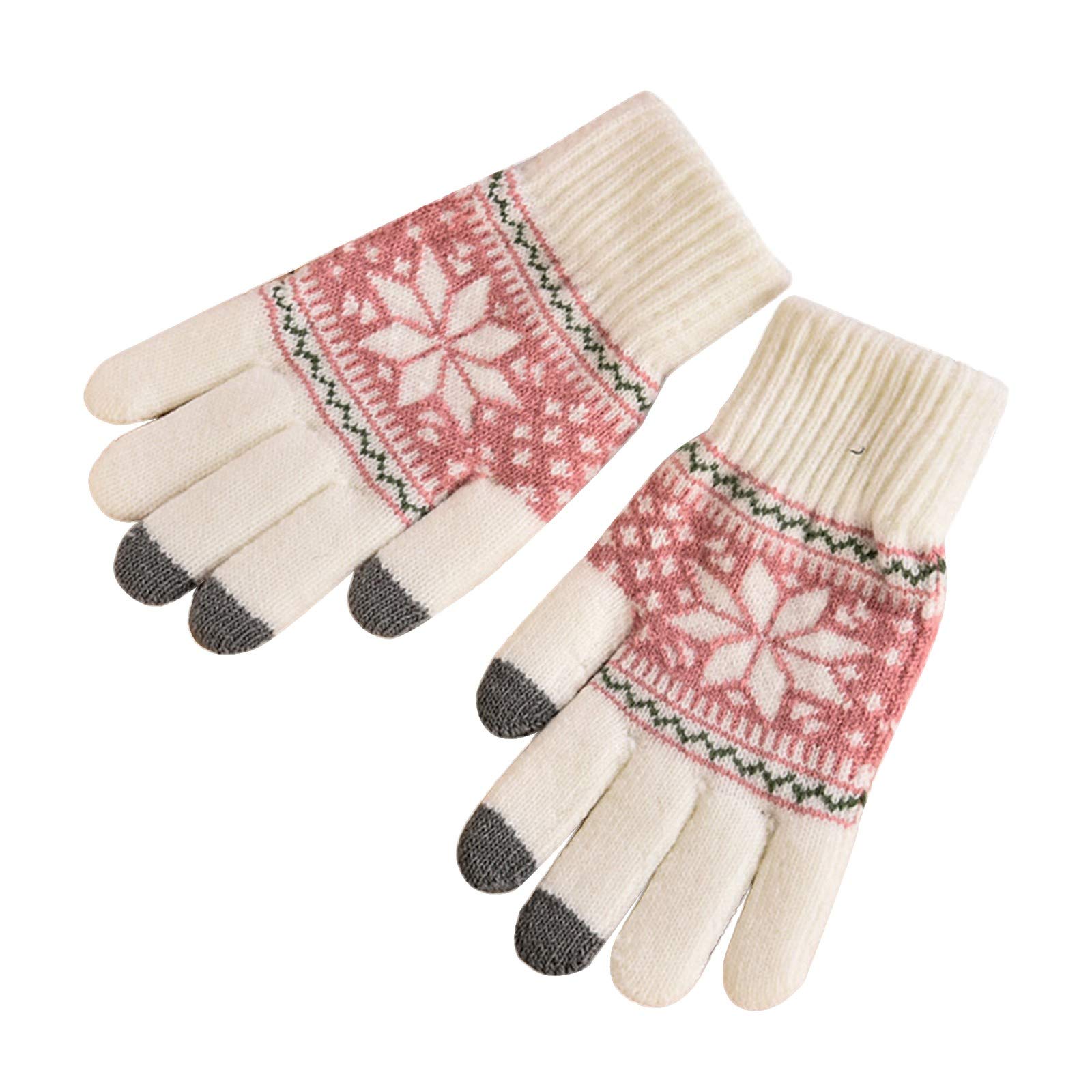 cfpqv Winterhandschuhe für Frauen Kaltes Wetter, warme Wärmehandschuhe zum Laufen Oberarme Straffen (White, One Size) von cfpqv