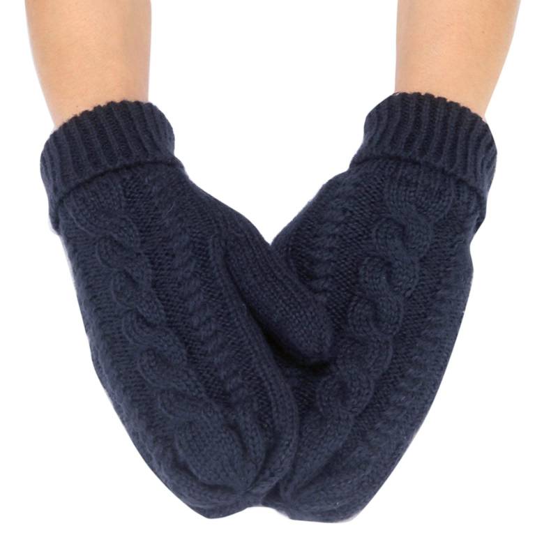 cfpqv einfarbig gestrickt winddicht warm verdickte Handschuhe Latexhandschuhe Massage (Navy, One Size) von cfpqv