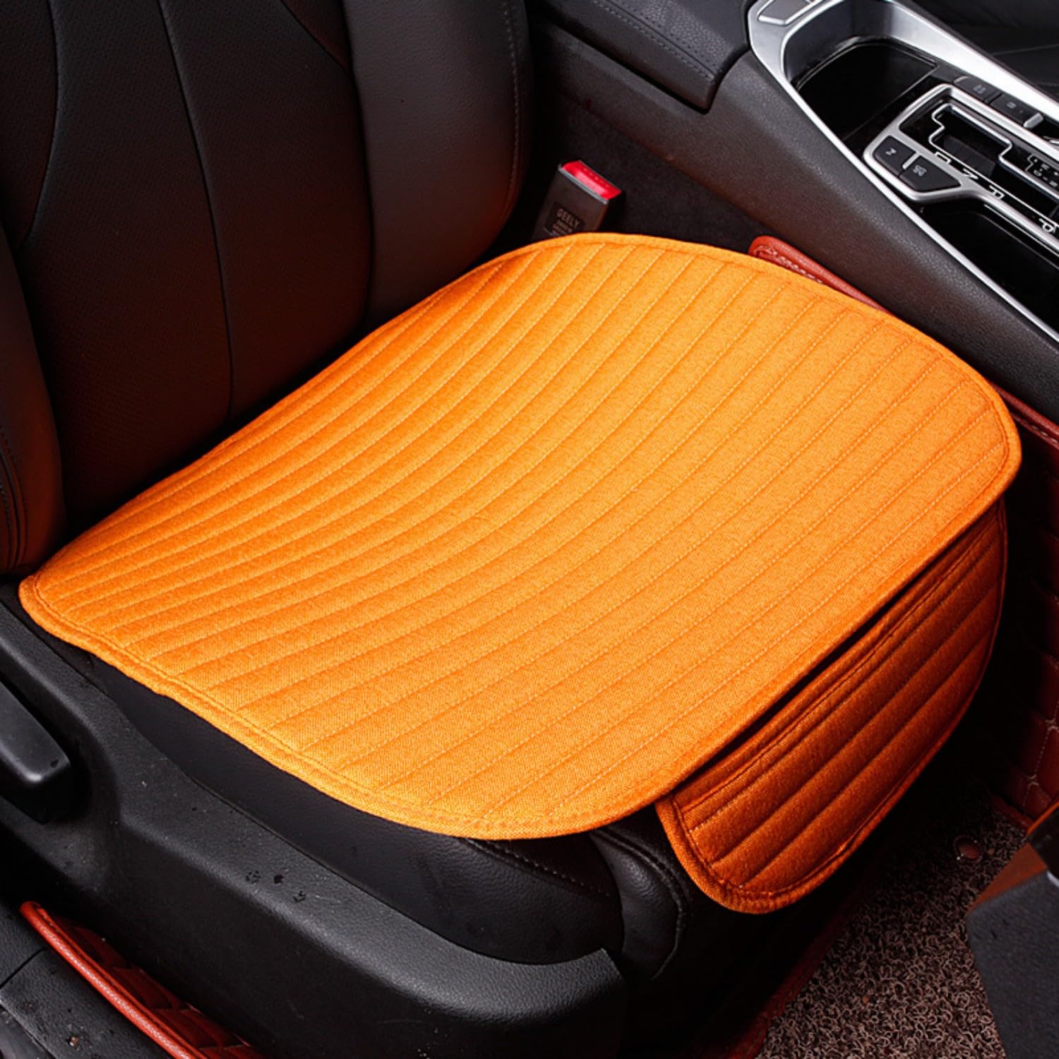 Autositzkissen Baumwolle Leinen Autokissen Vordersitze Frühling und Sommer Autositzbezüge Auto Zubehör Autositzkissen, Sitzauflage Auto Sitzkissen Komfort Kissen (Orange,1 Stück Vordersitze) von champracer